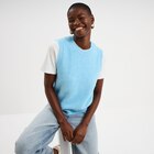 Pull sans manches col rond bleu clair femme dans le catalogue La Halle