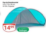 Pop-Up Strandmuschel im Angebot bei GLOBUS in Rostock Pop-Up Strandmuschel Angebote bei GLOBUS Rostock für 14,99 €