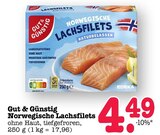 Aktuelles Norwegische Lachsfilets Angebot bei E center in Heidelberg ab 4,49 €
