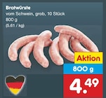 Bratwürste für 4,49 € bei Netto Marken-Discount im Angebot Bratwürste im aktuellen Netto Marken-Discount Prospekt
