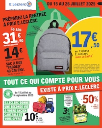 Prospectus Supermarchés E.Leclerc en cours, PRÉPAREZ LA RENTRÉE À PRIX E.LECLERC, 36 pages, 15/07/2025 - 26/07/2025 Catalogue Supermarchés E.Leclerc en cours à Bernaville et alentours, PRÉPAREZ LA RENTRÉE À PRIX E.LECLERC, 36 pages, 15/07/2025 - 26/07/2025