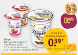 Der große Joghurt Angebote von Bauer bei tegut Schwäbisch Gmünd für 0,39 €