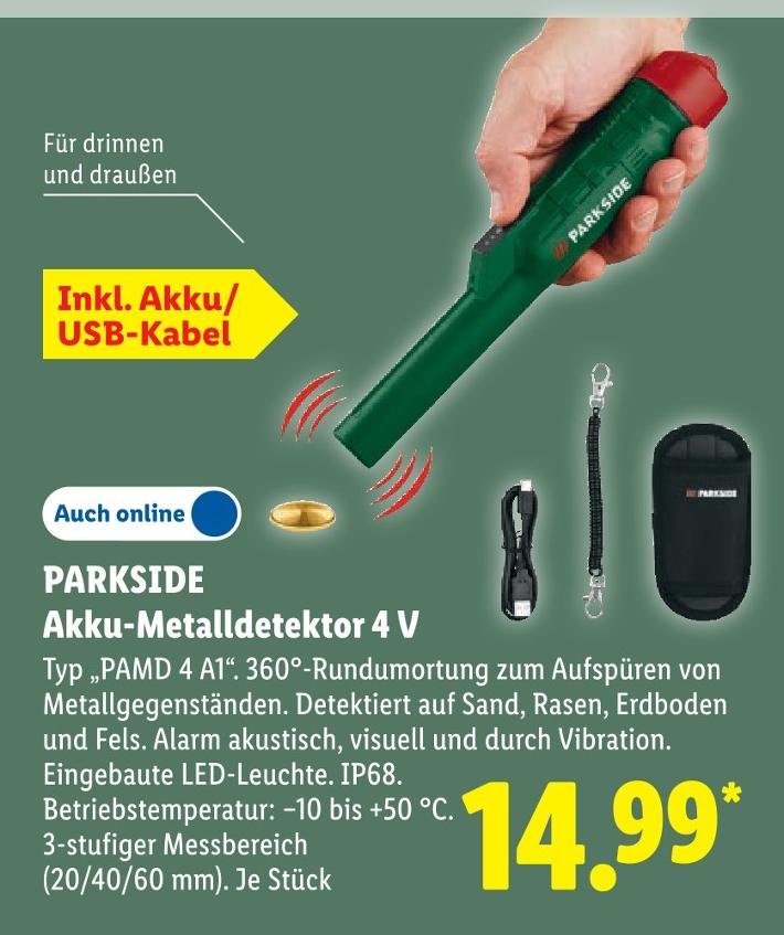 Akku-Metalldetektor 4 V