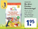 Bio-Mini-Früchte-Getreideriegel von Mamia Bio im aktuellen ALDI SÜD Prospekt für 1,95 €