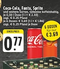 Coca-Cola, Fanta, Sprite Angebote von Coca-Cola, Fanta, Sprite bei E center Recklinghausen für 0,77 €