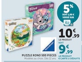 Puzzle rond 500 pièces en promo chez Super U Arles à 9,99 €