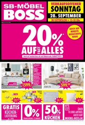 Aktueller SB Möbel Boss Möbel & Einrichtung Prospekt in Herzebrock-Clarholz und Umgebung, "20% AUF FAST ALLES" mit 4 Seiten, 27.09.2025 - 03.10.2025