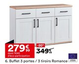 Buffet 3 portes / 3 tiroirs Romance en promo chez But Buffet 3 portes / 3 tiroirs Romance dans le catalogue But