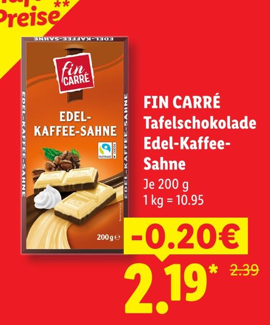 Tafelschokolade Edel-Kaffee-Sahne