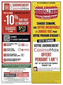 Catalogue Casino Supermarchés, 19/09/2022 - 02/10/2022, 100 jours 100% zen, 20 pages Prospectus Casino Supermarchés en cours, "100 jours 100% zen", 20 pages