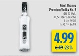 Premium Vodka No. 5 Angebote von Fürst Uranov bei diska Hof für 4,99 €