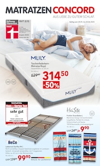 Bett im Matratzen Concord Prospekt "AUS LIEBE ZU GUTEM SCHLAF" mit 9 Seiten (Bielefeld)
