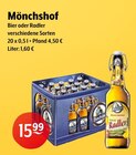 Mönchshof Bier oder Radler Angebote bei Getränke Hoffmann Krefeld für 15,99 €