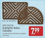 Drahtgitter-Kokos-Fußmatte von Home Creation für 7,99 € bei ALDI Nord im Angebot Drahtgitter-Kokos-Fußmatte von Home Creation im aktuellen ALDI Nord Prospekt