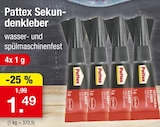 Sekundenkleber im Angebot bei Zimmermann in Bremerhaven Sekundenkleber Angebote von Pattex bei Zimmermann Bremerhaven für 1,49 €