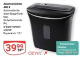 Aktenvernichter im Angebot bei GLOBUS in Oberhausen Aktenvernichter Angebote von GENIE bei GLOBUS Oberhausen für 39,99 €
