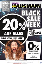 Möbel Hausmann Prospekt für Niederzier mit 1 Seiten Möbel Hausmann Prospekt für Niederzier: "Black Sale Week", 1 Seiten, 25.11.2020 - 28.11.2020