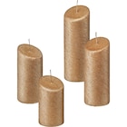 Kerzen gestuft & abgeschrägte Oberfläche, gold metallic bei dm-drogerie markt im Lemgo Prospekt für 11,95 €