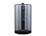Cabine de douche hydromassante pentagonale 85 x 85 cm noir & grise à Brico Dépôt dans Sainte-Maure