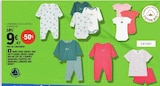 Dors bien jersey bio ou pyjama jersey bebe bio ou lot de 3 bodies manches courtes ou manches longues bio bebe - PETIT BATEAU à 9,47 € dans le catalogue E.Leclerc