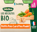 PETITS POIS CAROTTES  POULET  BIO BLÉDINA - BLEDINA en promo chez Auchan Hypermarché Calais à 2,79 €