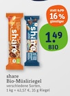 Aktuelles Bio-Müsliriegel Angebot bei tegut in Erlangen ab 1,49 €