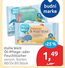 Öl-Pflegetücher von Hallo Welt im aktuellen budni Prospekt
