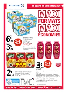 Catalogue E.Leclerc à Saint-Herblain cette semaine, valable du 25/08/2026 au 05/09/2026 Prospectus E.Leclerc à Saint-Herblain, "MAXI FORMATS MAXI ÉCONOMIES", 37 pages de promos valables du 25/08/2026 au 05/09/2026