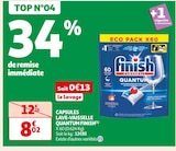 CAPSULES LAVE-VAISSELLE QUANTUM(2) - FINISH en promo chez Auchan Supermarché Rouen à 8,02 €