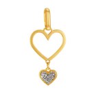 Pendentif en or jaune et laque pailletée coeur en promo chez Le Manège à Bijoux Pendentif en or jaune et laque pailletée coeur dans le catalogue Le Manège à Bijoux