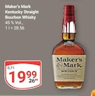 Kentucky Straight Bourbon Whisky Angebote von Maker's Mark bei GLOBUS Erfurt für 19,99 €