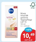 Vital BB getönte Tagespflege LSF 15 im budni Prospekt Vital BB getönte Tagespflege LSF 15 von Nivea im aktuellen budni Prospekt für 10,49 €