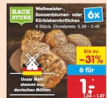 Aktuelles Weltmeister-, Sonnenblumen- oder Kürbiskernbrötchen Angebot bei Netto Marken-Discount in Magdeburg ab 1,00 €