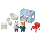 Puppenhausmöbel und -figuren Schlafzimmer/Badezimmer bunt Angebote von HUSET bei IKEA Suhl für 12,99 €