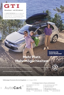 Volkswagen Plauen Prospekt der aktuellen Woche, gültig von 01.06.2026 bis 31.08.2026 Aktueller Volkswagen Plauen Prospekt "Mehr Platz. Mehr Möglichkeiten." mit 1 Seite