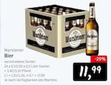 Bier Angebote von Warsteiner bei Konsum Pirna für 11,99 €