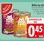 zarte Stückchen in feiner Sauce von Hello my cat im aktuellen EDEKA Prospekt für 0,45 €