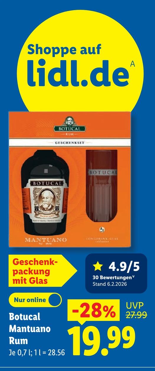Mantuano Rum Geschenkpackung mit Glas