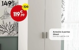 Armoire 2 portes Ghost en promo chez Maxi Bazar Villiers-le-Bel à 119,99 €