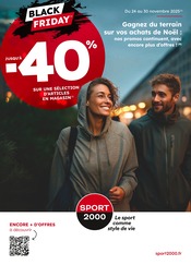 Catalogue Magasins de Sport Sport 2000 en cours à Bois-d'Arcy et alentours, "BLACK FRIDAY", 2 pages, 24/11/2025 - 30/11/2025