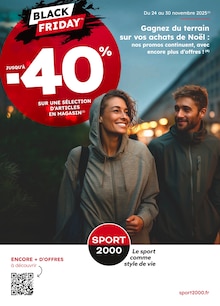 Catalogue Sport 2000 de la semaine 48, "BLACK FRIDAY", page 1, 24/11/2025 - 30/11/2025 Prospectus Sport 2000 en cours, "BLACK FRIDAY", page 1 sur 2
