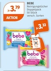 Reinigungstücher Doppelpack von Bebe für 3,33 € bei Müller im Angebot Reinigungstücher Doppelpack von Bebe im aktuellen Müller Prospekt