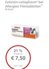 LINDA Daun - Cetirizin-ratiopharm bei Allergien Filmtabletten Angebot im Prospekt Cetirizin-ratiopharm bei Allergien Filmtabletten bei LINDA im Daun Prospekt für 7,50 €