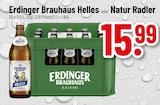 Brauhhaus Helles oder Natur Radler Angebote von Erdinger bei Trinkgut Rüsselsheim für 15,99 €