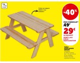Table pique-nique enfant - U Express à Vienne Table pique-nique enfant en promo chez U Express Vienne à 29,00 €