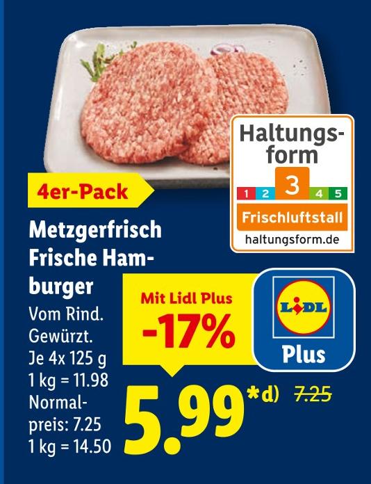 Metzgerfrisch Frische Hamburger