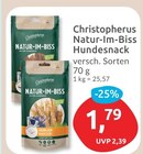 Natur-Im-Biss Hundesnack von Christopherus für 1,79 € bei budni im Angebot Natur-Im-Biss Hundesnack von Christopherus im aktuellen budni Prospekt