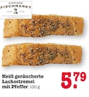 Heiß geräucherte Lachsstremel mit Pfeffer Angebote von Fiedlers Fischmarkt bei E center Baden-Baden für 5,79 €