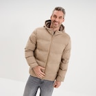 Doudoune Col montant courte à capuche taupe homme en promo chez La Halle Caen à 59,99 €