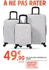 Lot 3 valises 40/50/60 cm ivoire en promo chez Intermarché Hyper Toulouse à 49,90 €